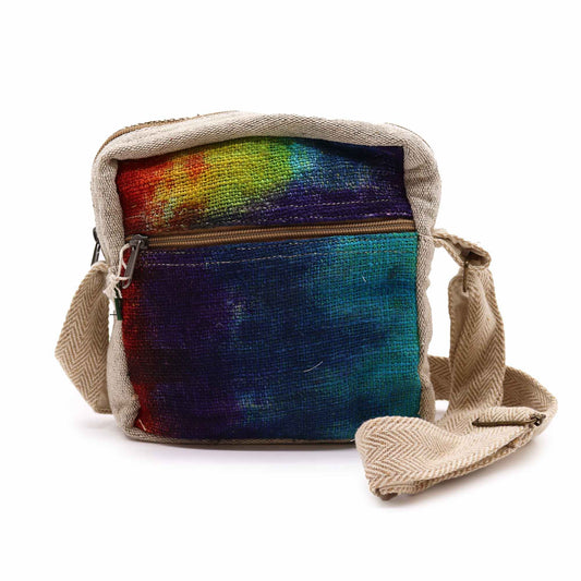 Sac bandoulière en chanvre teint avec 1 fermeture éclair