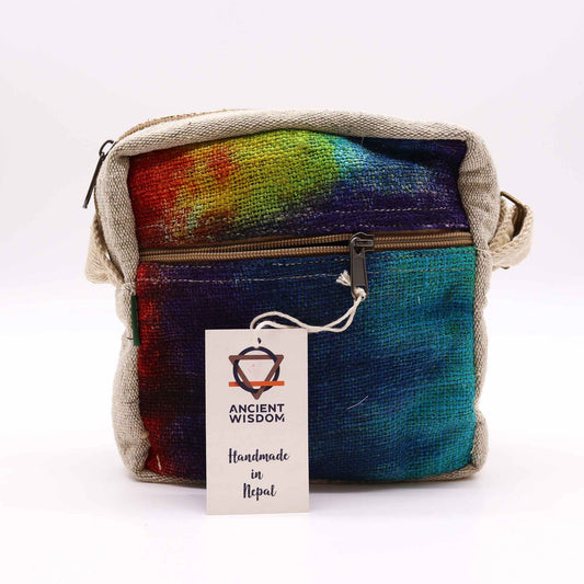 Sac bandoulière en chanvre teint avec 1 fermeture éclair